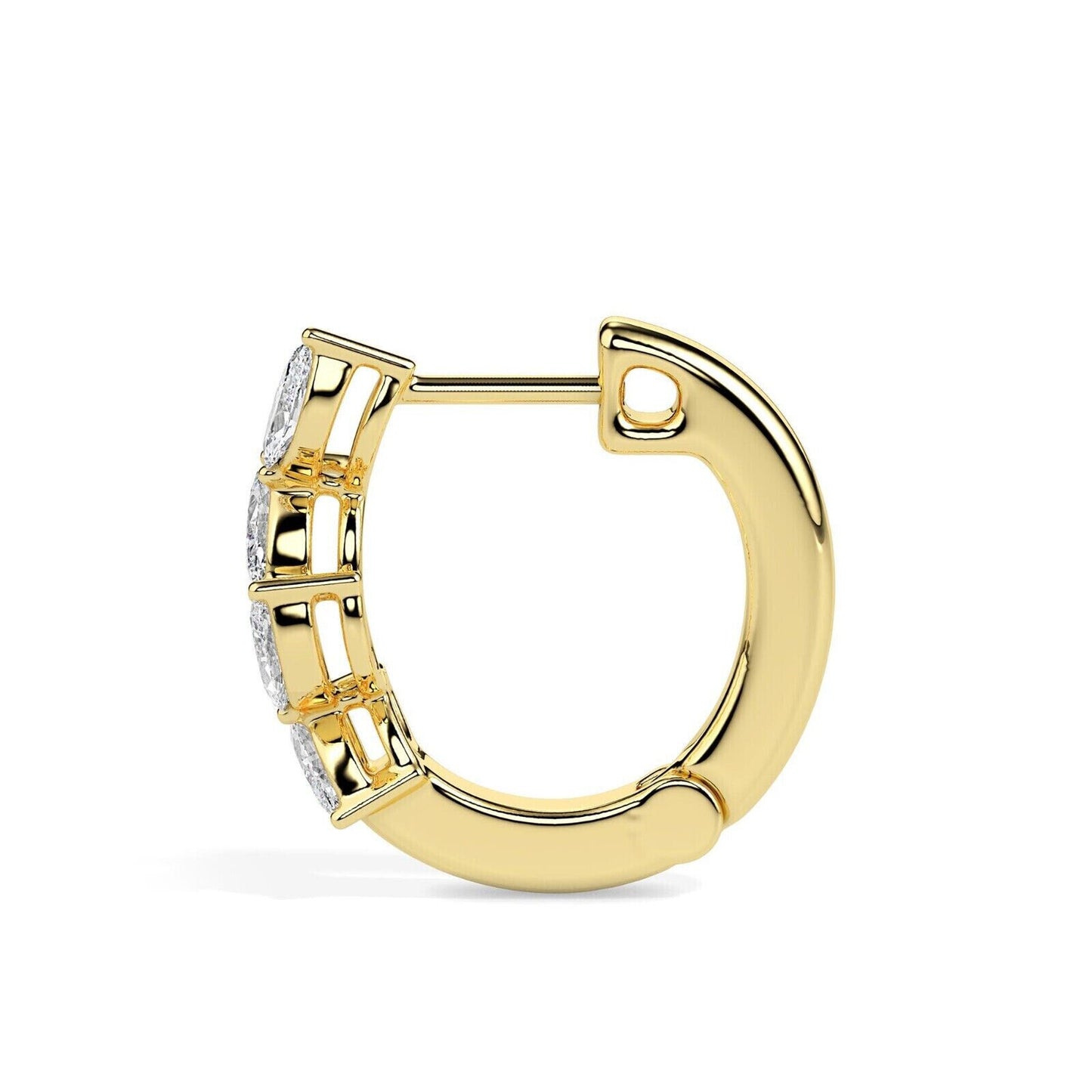 Marquise Diamond Huggie Hoop Earrings