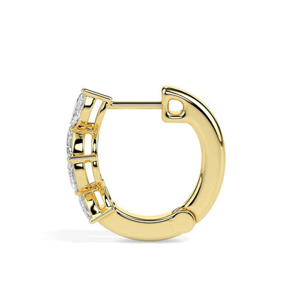 Marquise Diamond Huggie Hoop Earrings