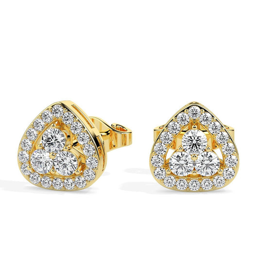 Women's Heart Moissanite Stud Earrings