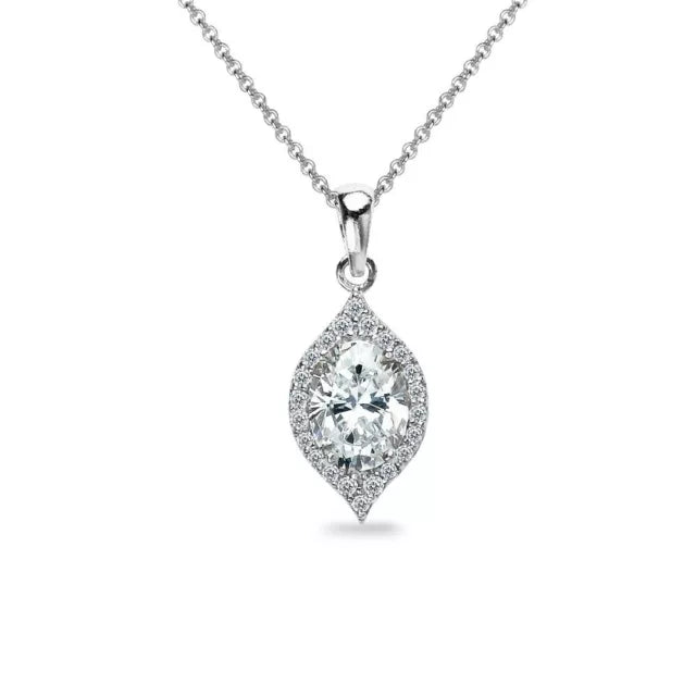 White Moissanite Women Wedding Pendant