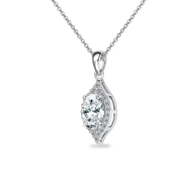 White Moissanite Women Wedding Pendant