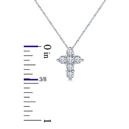 Round Moissanite Jesus Cross Silver Pendant