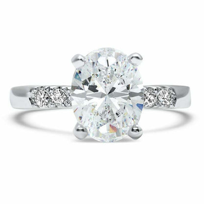 Oval Cut Moissanite Solitaire Engagement Ring