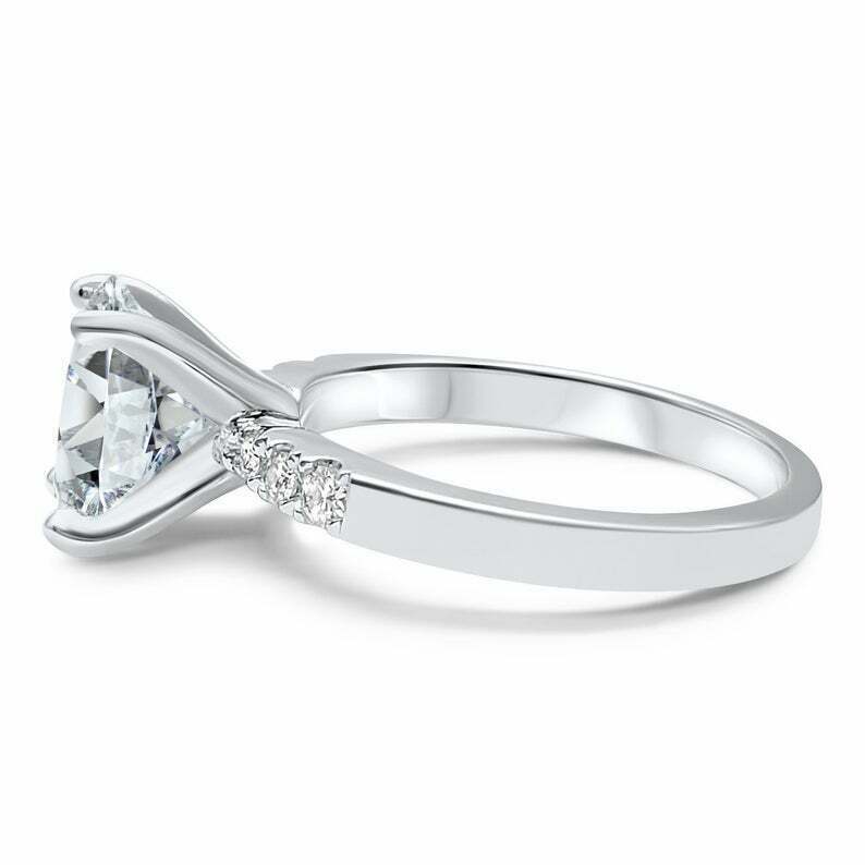 Oval Cut Moissanite Solitaire Engagement Ring