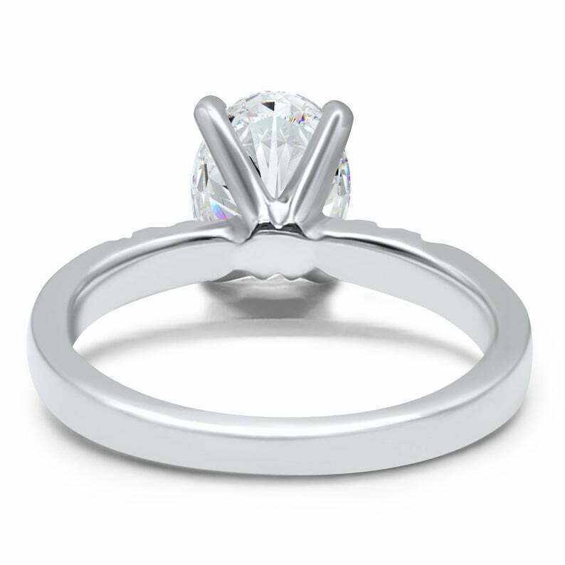 Oval Cut Moissanite Solitaire Engagement Ring