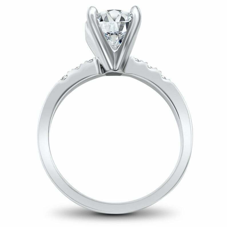 Oval Cut Moissanite Solitaire Engagement Ring