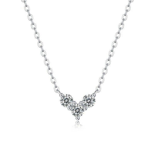 Moissanite 3-Stone Pendant Necklace