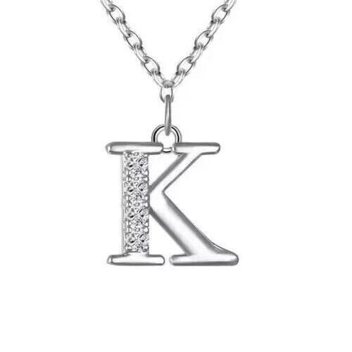 Moissanite Initial "K" Letter Pendant