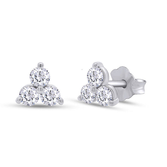 Trio Moissanite Stud Earrings