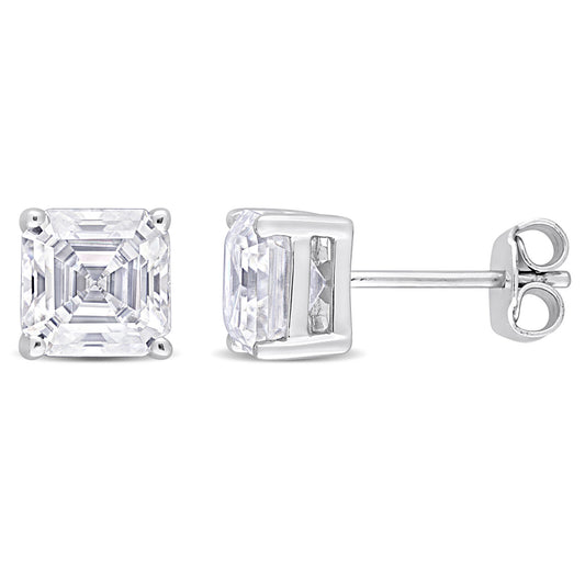 2Ct Asscher Moissanite Solitaire Stud Earrings