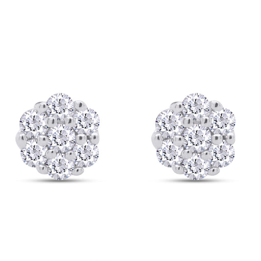 Moissanite Flower Cluster Earrings