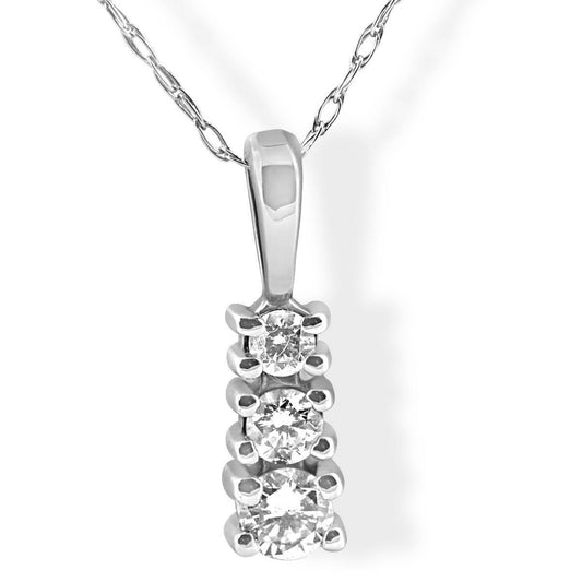 3-Stone Moissanite Pendant Necklace