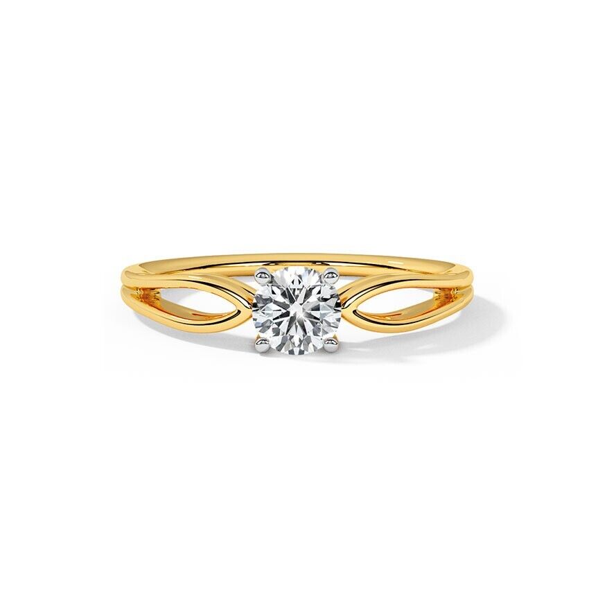 1CT Round Moissanite Solitaire Engagement Ring
