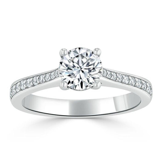 Engagement Ring Real White Gold