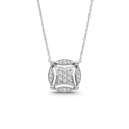 0.25 CT Moissanite Cluster Pendant Necklace