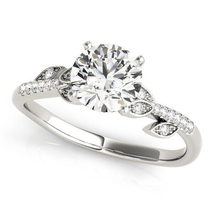 Solitaire Moissanite 14K White Gold Ring