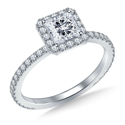 2CT Princess Moissanite Engagement Ring