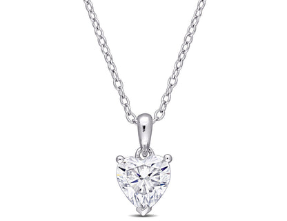 1Ct Heart Moissanite Pendant Necklace