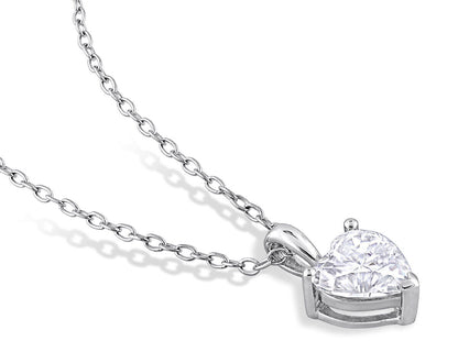 1Ct Heart Moissanite Pendant Necklace