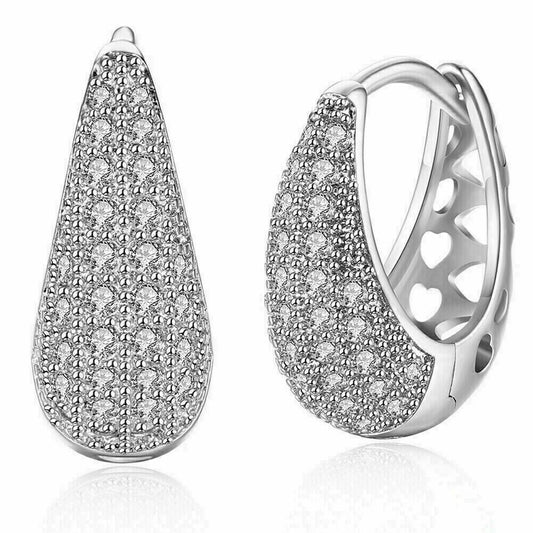 Moissanite Huggie Hoop Earrings