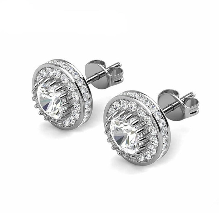 2.30 CT Moissanite Halo Stud Earrings