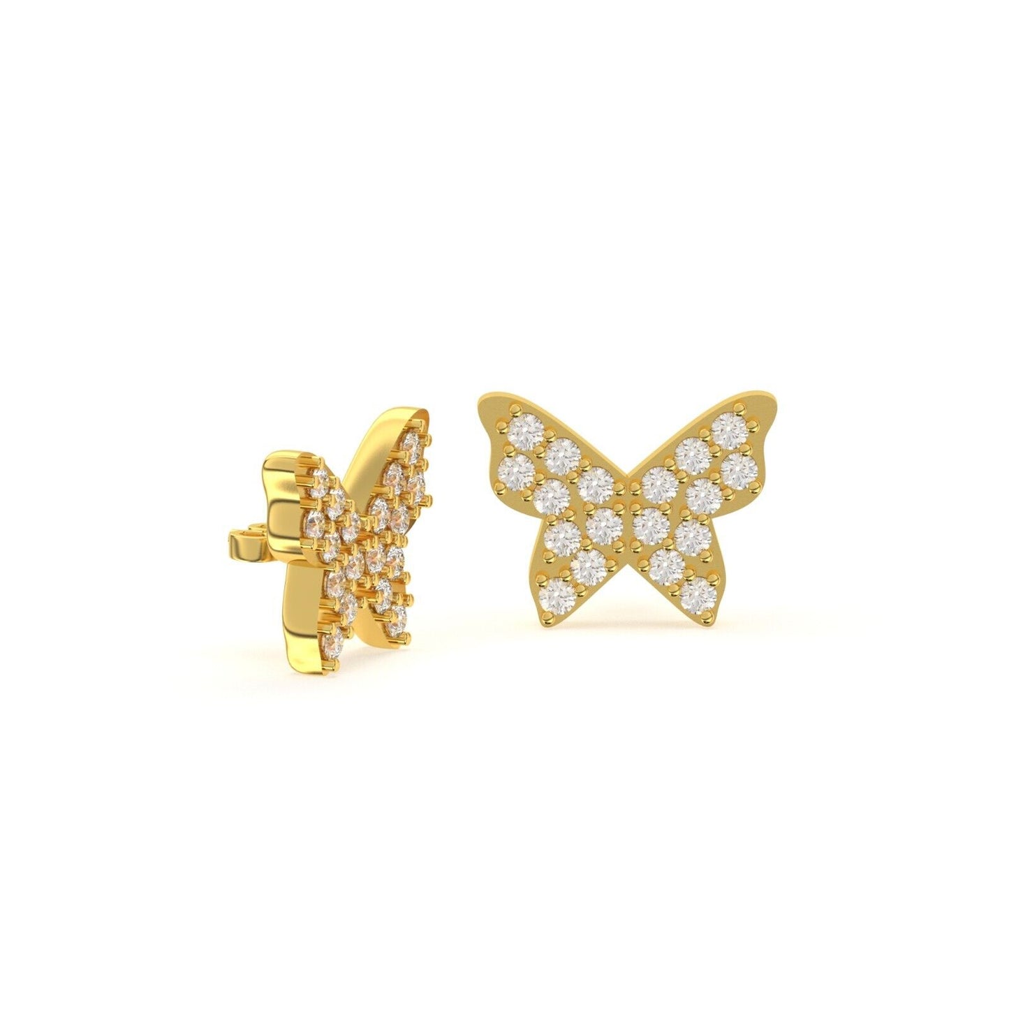 Moissanite Butterfly Stud Earrings