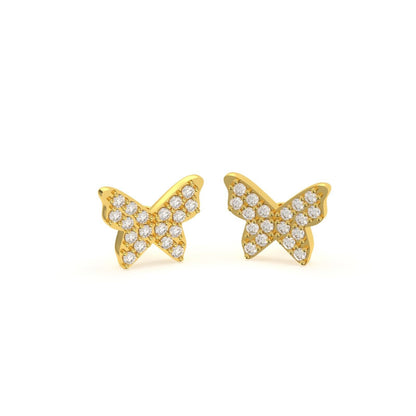 Moissanite Butterfly Stud Earrings