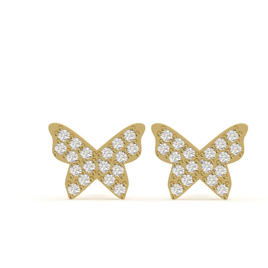 Moissanite Butterfly Stud Earrings