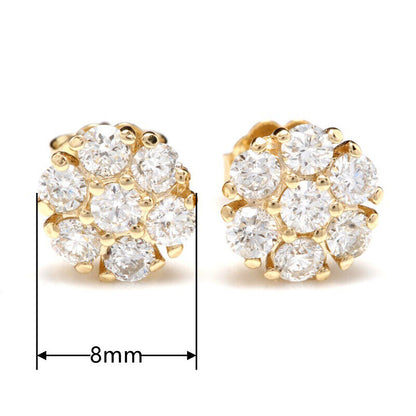 2CT Moissanite Cluster Stud Earrings