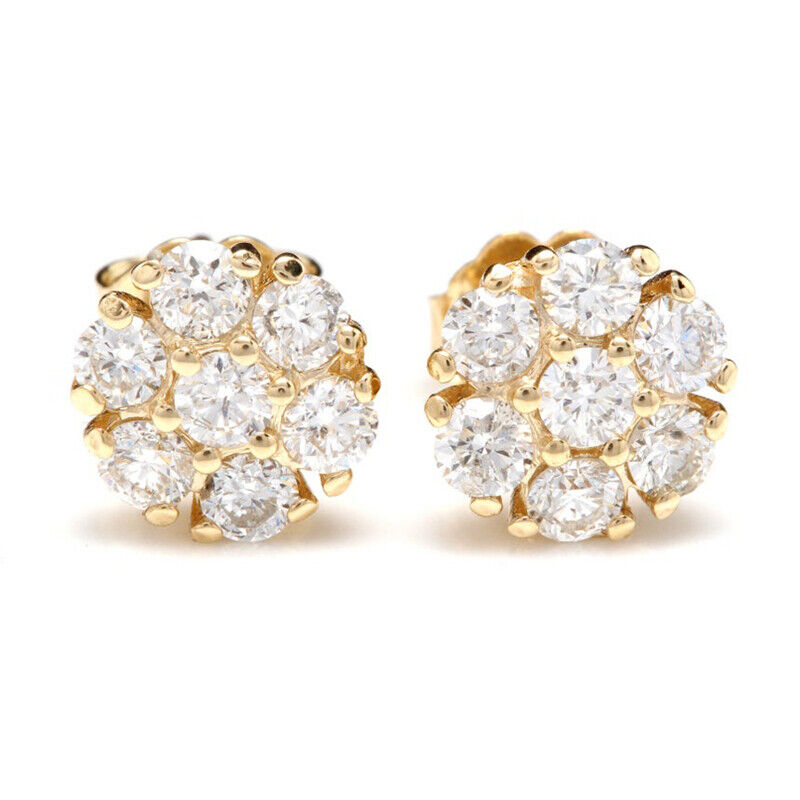 2CT Moissanite Cluster Stud Earrings