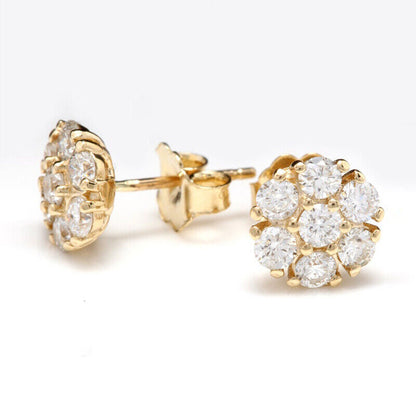 2CT Moissanite Cluster Stud Earrings