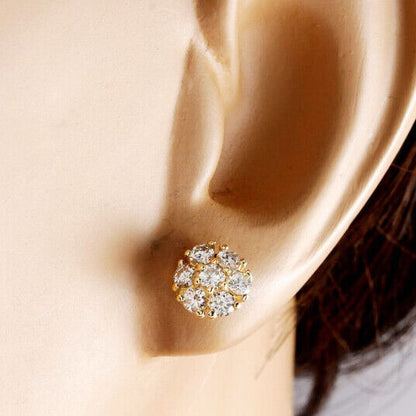 2CT Moissanite Cluster Stud Earrings