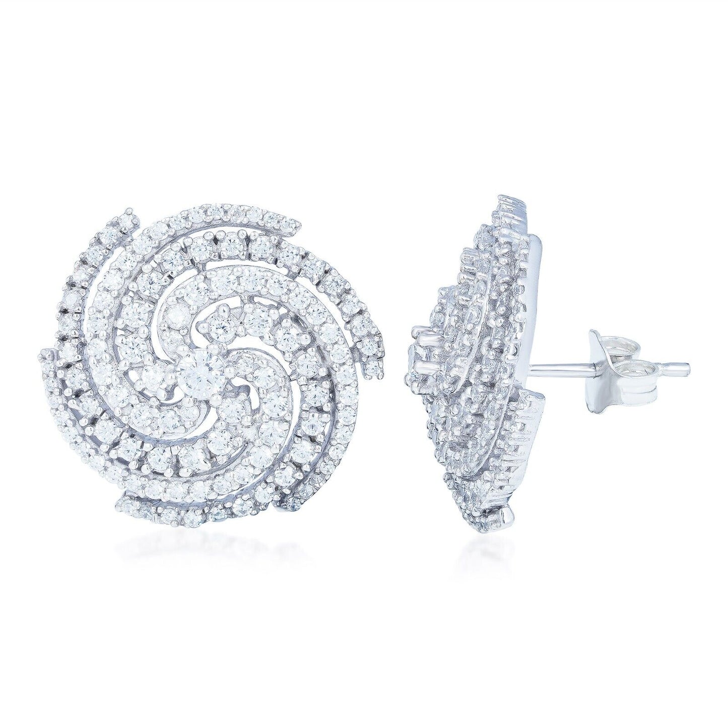 3Ct Moissanite Cluster Stud Earrings