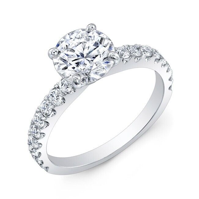 Round 2.50 CT Solitaire Moissanite Ring 14k White Gold