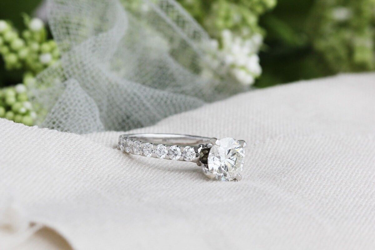 Round 2.50 CT Solitaire Moissanite Ring 14k White Gold