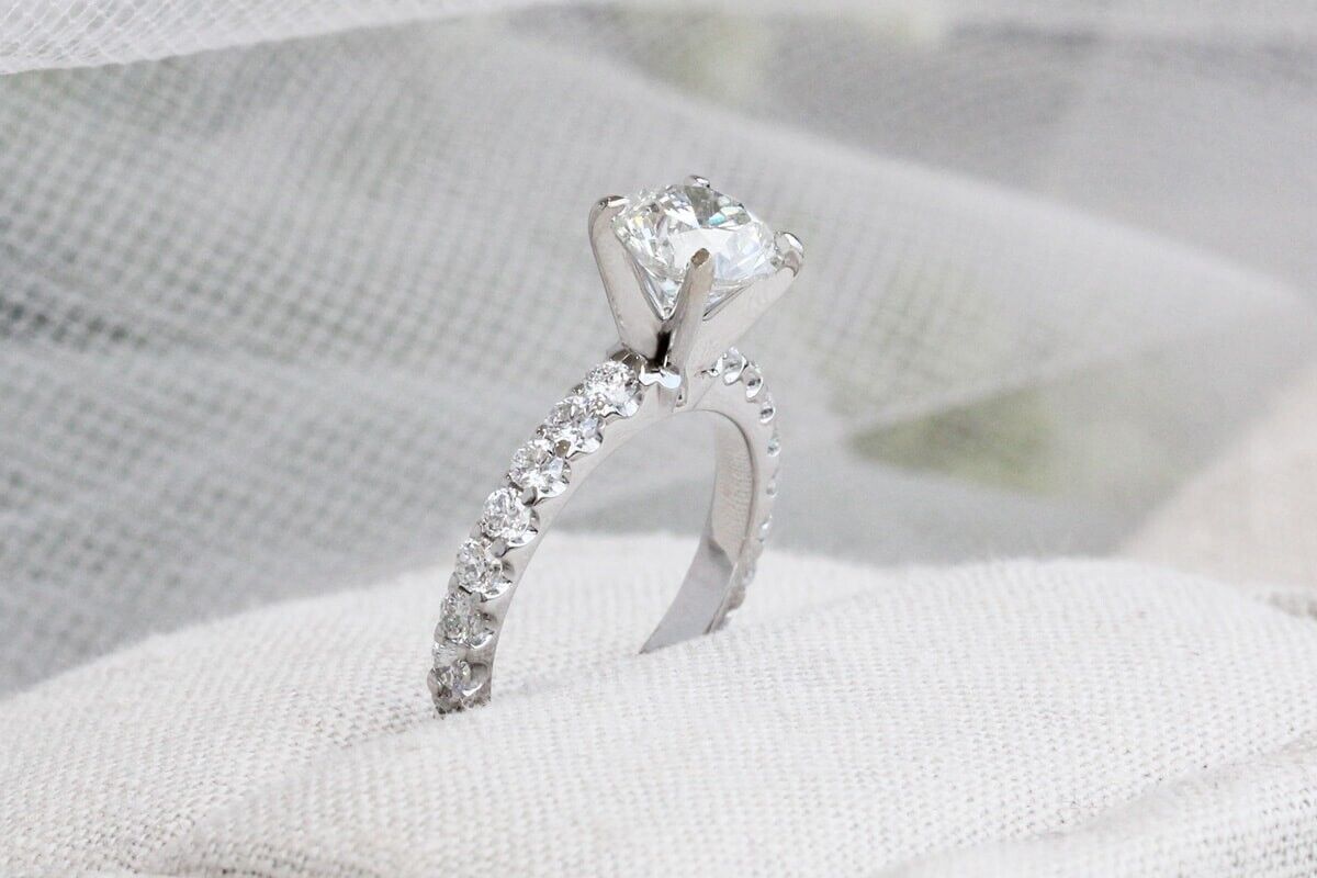 Round 2.50 CT Solitaire Moissanite Ring 14k White Gold