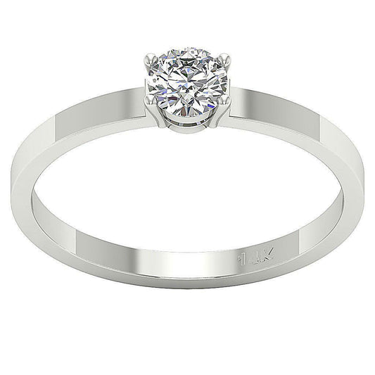 Lab-Grown Solitaire Ring White Gold