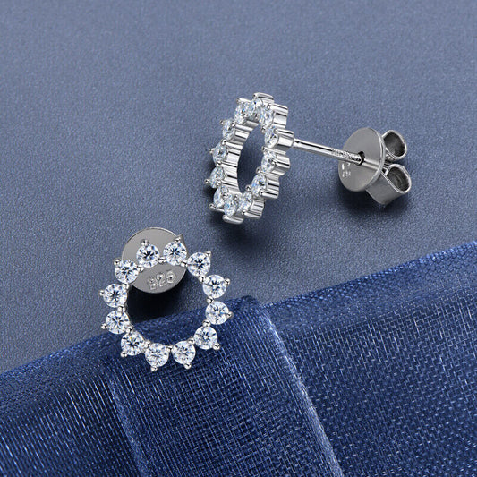 Moissanite Women's Sun Stud Earrings