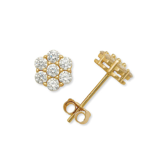 Moissanite Cluster Stud Earrings