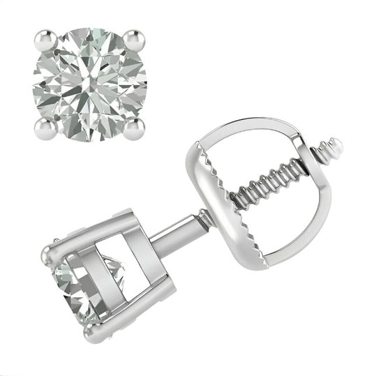 2ct Round Cut White Diamond Beautiful Stud Earring For Womens Gift Earring Screw Back 925 Silver