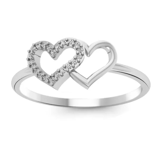 Heart Shape White Diamond Engagement Ring