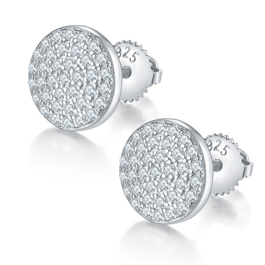 Moissanite Round Single Sided Threaded Earrings