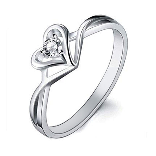 Heart Natural White Diamond Engagement Ring