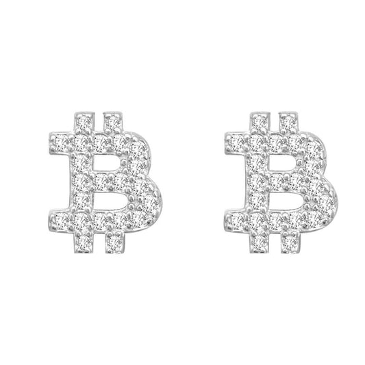 Delicates Bitcoin White Diamond Earring