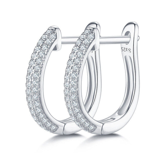 Beautiful White Diamond Hoop Earring