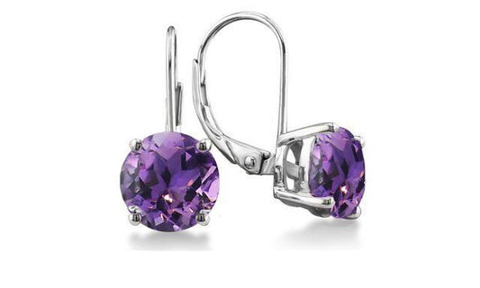 Purple Amethyst Leverback Earring