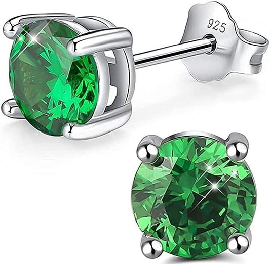 Emerald Diamond 6mm Stud Earring