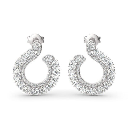 1.00CT White Diamond 925 Silver Earring