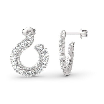 1.00CT White Diamond 925 Silver Earring