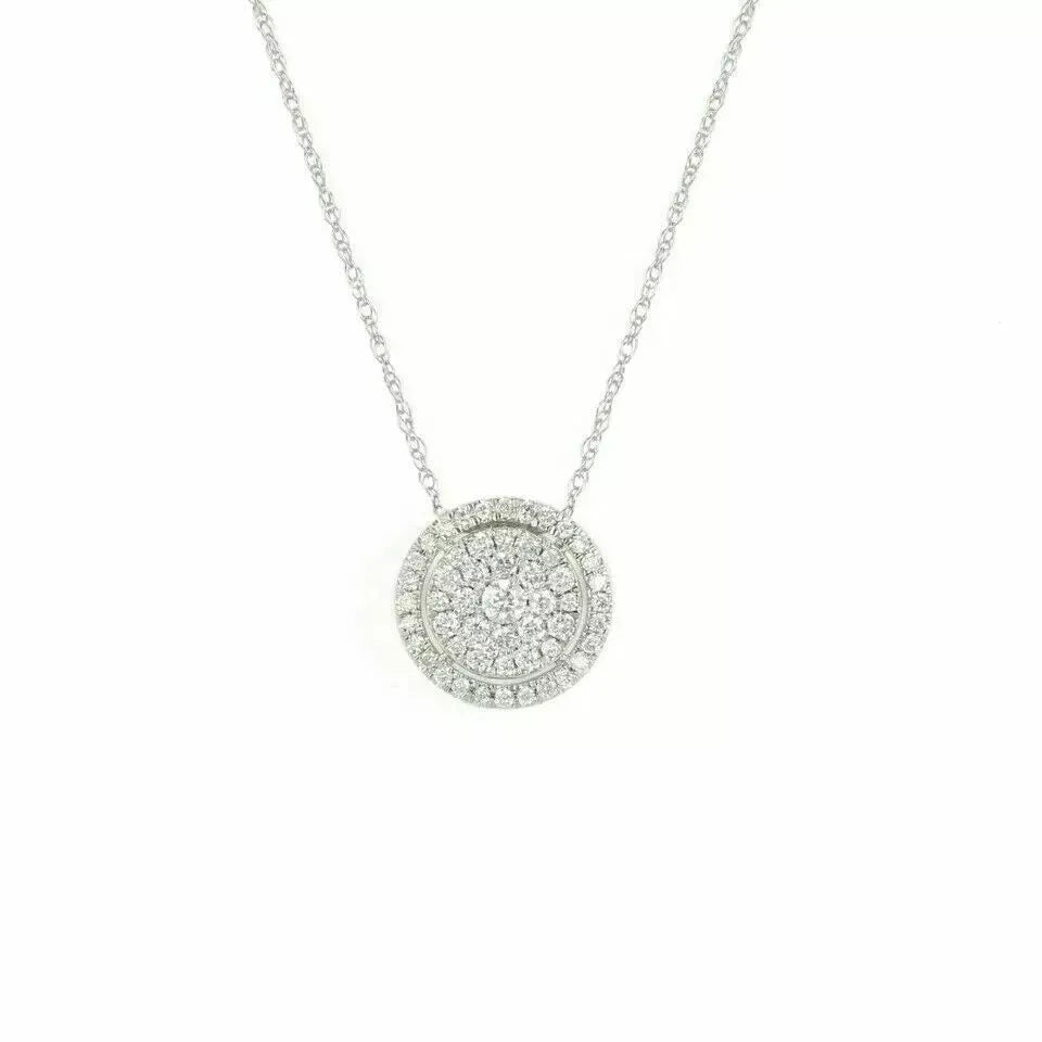 Silver Halo Cluster Pendant Necklace